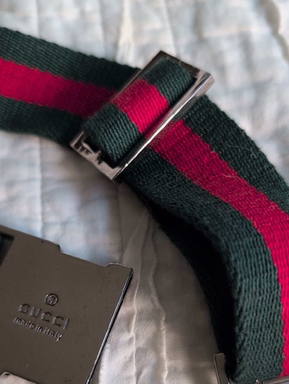 Gucci Black GG Monogram Hip or Side Body Bag with Signature Web Strap - Picture 10 of 12